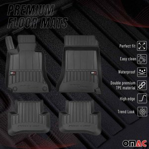 Mercedes C Class S204 Floor Mat - Omac - Premium TPE - Black - '10-'14 Mercedes C Class S204 Floor Mat - Omac - Premium TPE - Black - '10-'14